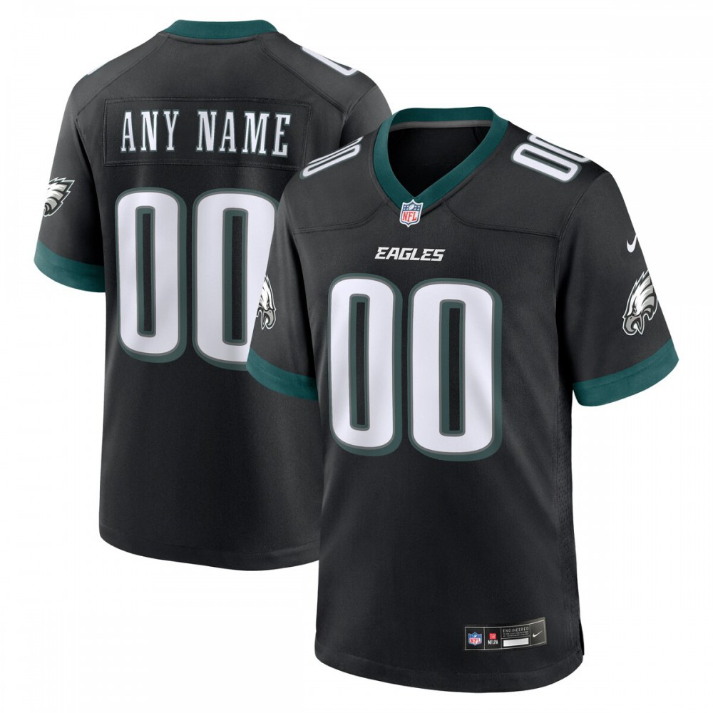 Philadelphia Eagles Nike Alternate Custom Game Jersey - Black-GridironStore